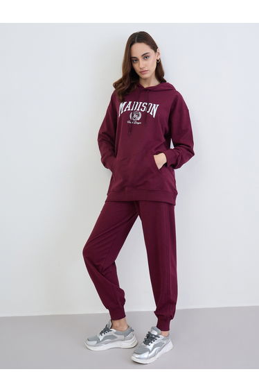 Burgundy Longline Hoodie and Joggers Co-Ords