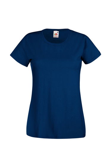 Womens/Ladies Value Fitted Short Sleeve Casual T-Shirt - Airforce Blue