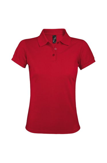 SOLs Womens/Ladies Prime Pique Polo Shirt - Red