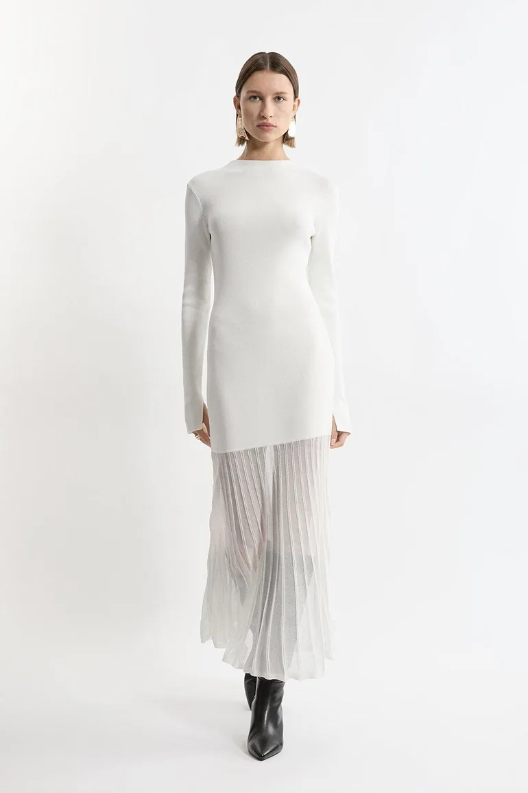 viscose blend knit sheer skirt midaxi dress Shop Petite Viscose Blend Knit Sheer Skirt Midaxi Dress Online in Oman