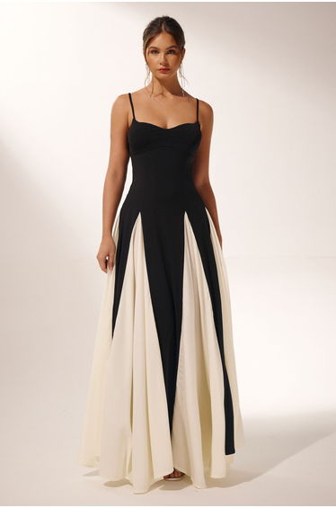 Griselda Color Block Maxi Slip Dress