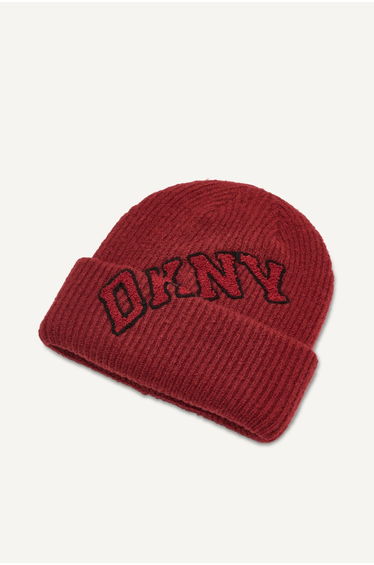 VARSITY KNIT LOGO BEANIE MERLOT