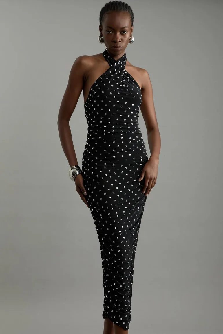 rhinestone mesh dress plus size Plus Size Rhinestone Mesh Long Sleeve Dress – 2020AVE