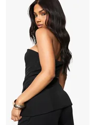Crepe Gold Button Through Bandeau Waistcoat - 1