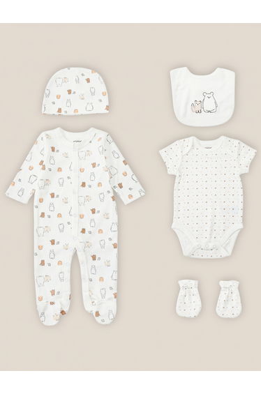 5-Piece Soft Safari Friends Baby Gift Pack Set