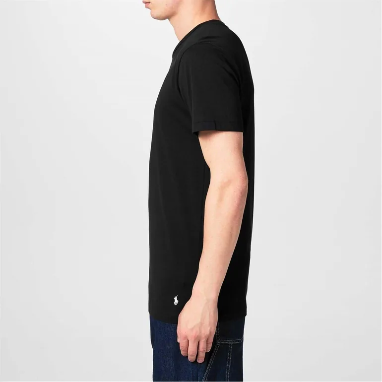 Ralph Lauren Mens Classic Cotton T-Shirt (Pack of 3) - Black - 1