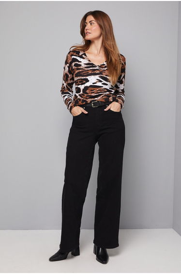 V Neck Printed Jumper