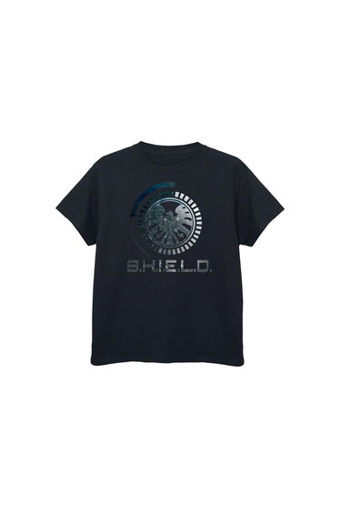 Agents Of Shield Boys Circuits Cotton T-Shirt - Black