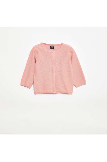 Plain Knit Cardigan PINK