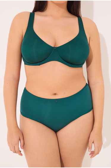 Green microfibre classic high panty
