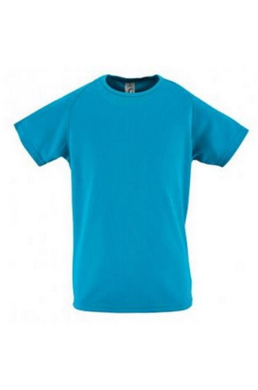 SOLS Childrens/Kids Sporty Unisex Short Sleeve T-Shirt - Aqua