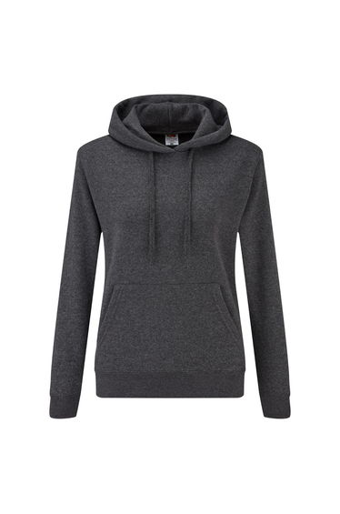 Fruit Of The Loom Ladies Lady Fit Hooded Sweatshirt / Hoodie - Dark Heather