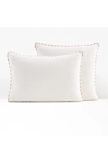 Neruda Embroidered 100% Washed Cotton Pillowcase