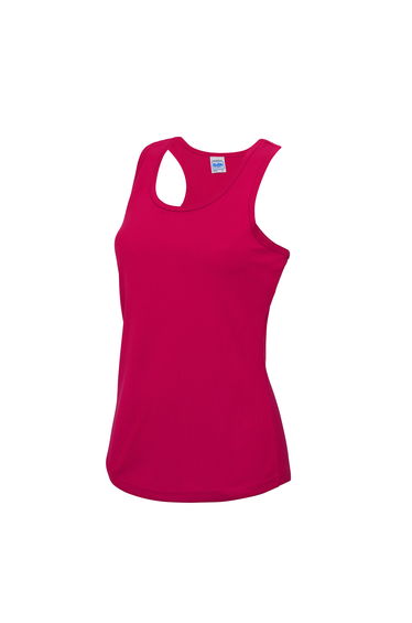 AWDis Just Cool Girlie Fit Sports Ladies Vest / Tank Top - Hot Pink