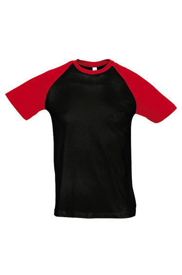 SOLS Mens Funky Contrast Short Sleeve T-Shirt - Black/Red