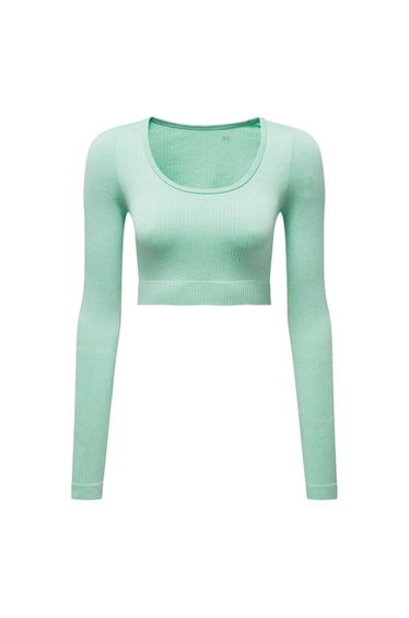 TriDri Womens/Ladies Ribbed Seamless 3D Crop Top - Peppermint