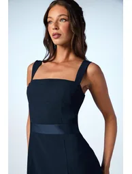 STRAPPY SATIN DRESS WITH TIE BACK DETAIL - 3
