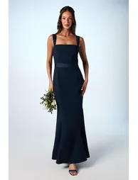 STRAPPY SATIN DRESS WITH TIE BACK DETAIL