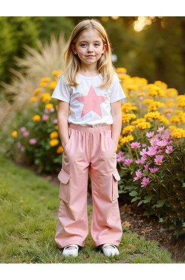 Teens Star Print T-Shirt and Cargo Pants Set