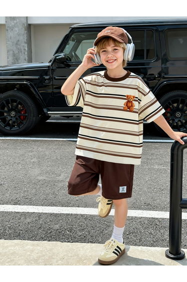 Boys Striped T-Shirt and Shorts Set