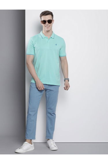 Men Blue Regular Fit Short Sleeve Polo