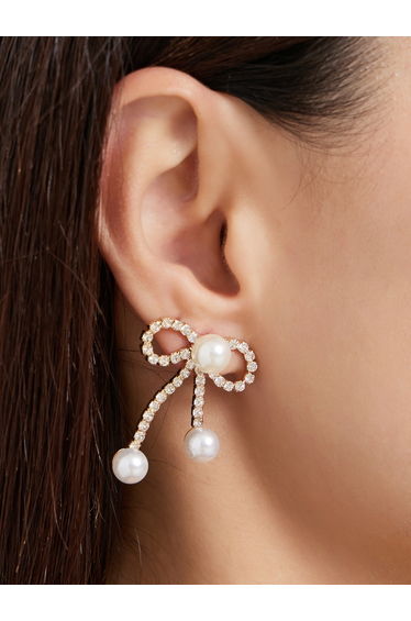 Pearl Ribbon Earrings