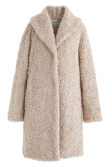 Feeling of Warmth Faux Fur Longline Coat in Sand