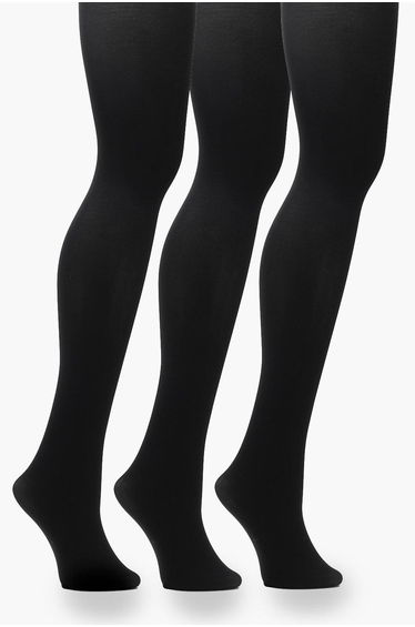 Plus 60 Denier 3 Pack Tights - black