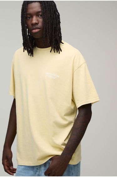 Oversized Washed Limited Edition T-Shirt - yellow
