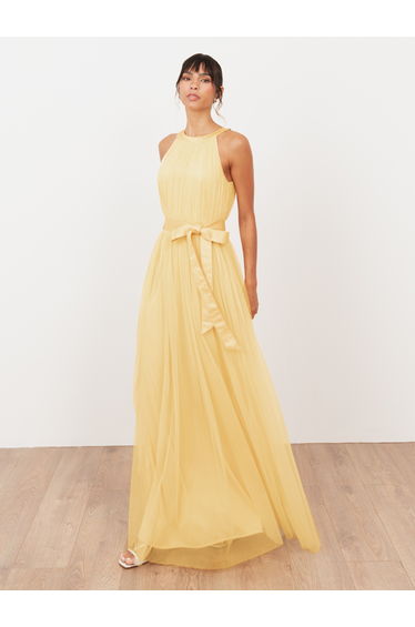 Anaya With Love Recycled Buttercream Halter Neck Maxi Dress