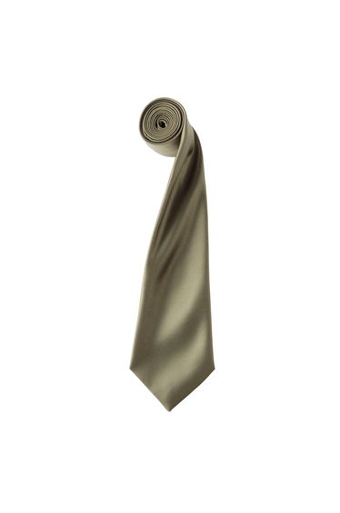 Premier Mens Plain Satin Tie (Narrow Blade) - Sage