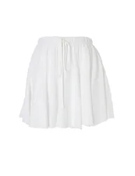 Ecru Woven Crinkle Super Mini Beach Skirt - 2