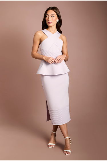 Cross Neck Bandage Column Dress