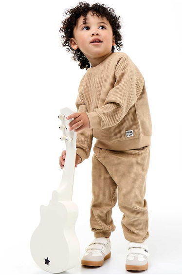 Waffle knit jogging set - 2 pieces BEIGE