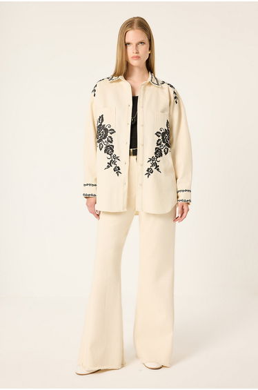 EMBROIDERED GABARDINE SHIRT