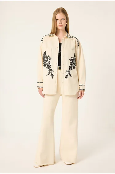 EMBROIDERED GABARDINE SHIRT