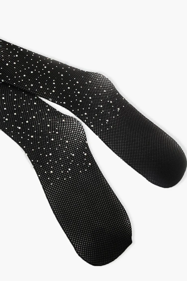 Festival Crystal Fishnet Tights - black - 3