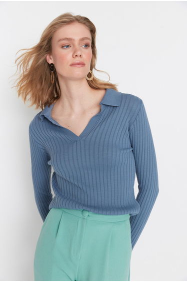 Sweater - Navy blue - Regular fit