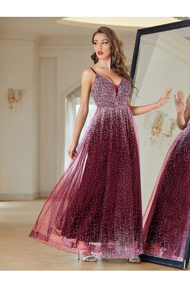 Leely Elegant Spaghetti Straps Sleeveless A-line Party Dress product thumbnail 4