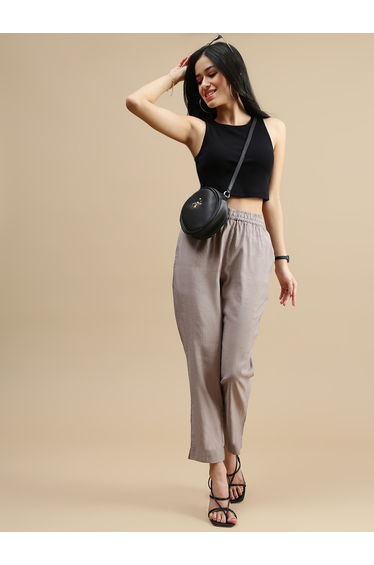 Black Ribbed Crop Top