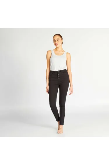 High-rise skinny jeans BLACK