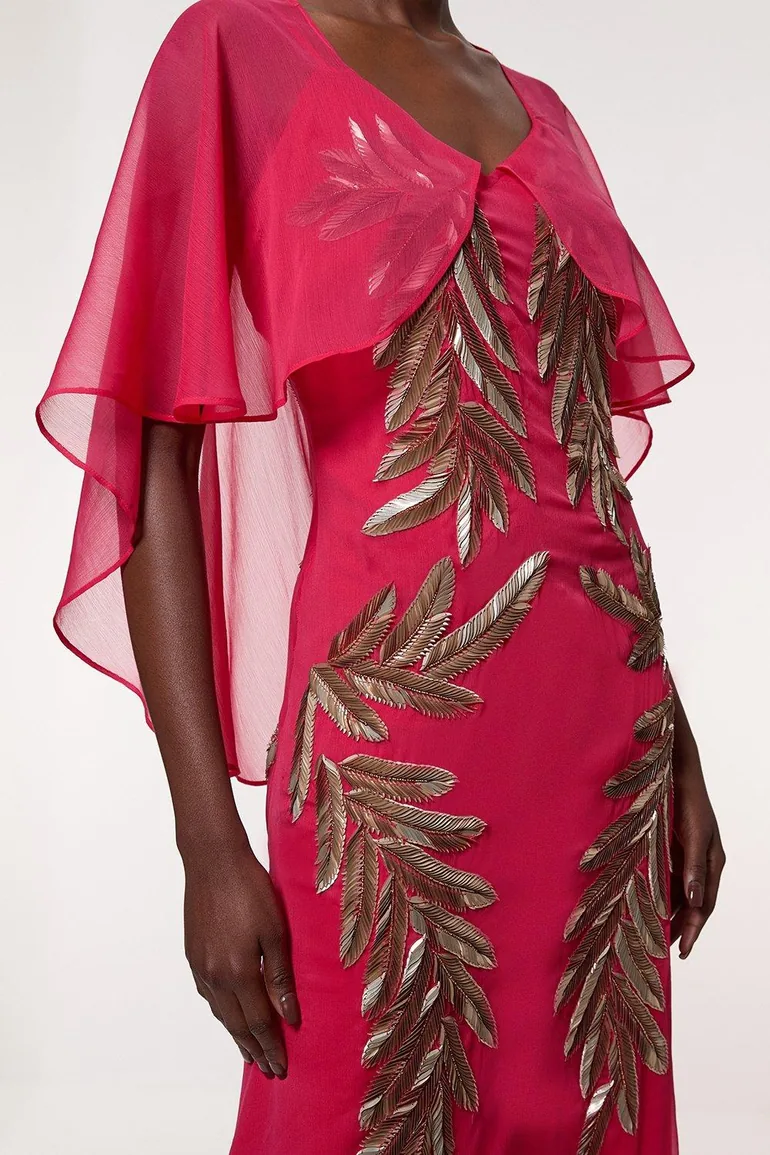 catch you up beaded maxi dress red Rent Karen Millen Premium Beaded Embellished Woven Midaxi Dress main image 1