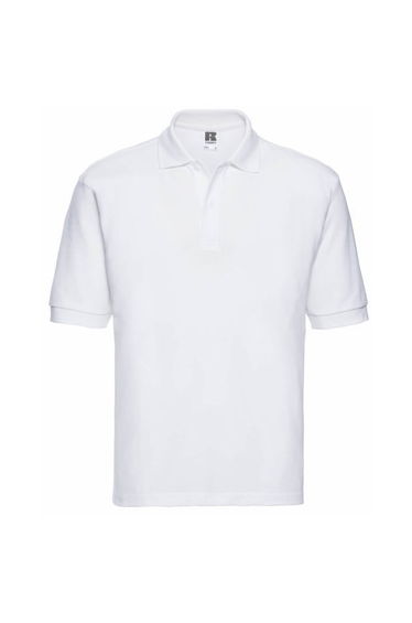 Russell Mens Classic Short Sleeve Polycotton Polo Shirt - White