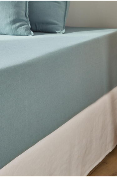 Marnie Fitted Sheet in Washed Cotton/Linen, 30cm Flap