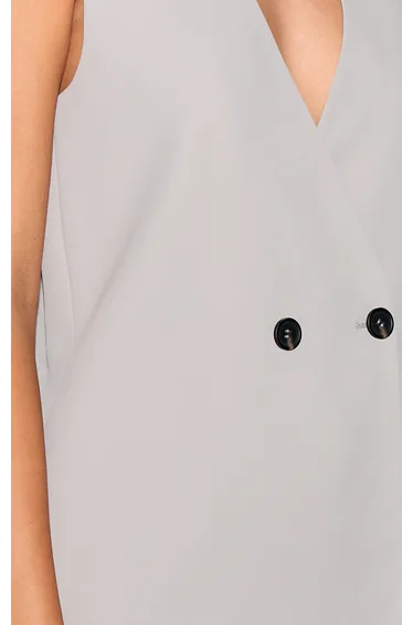 صدرية بتصميم واسع لون رمادي - لطويلات القامة