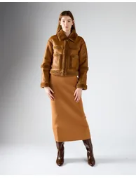 Tan Fur Contrast Jacket