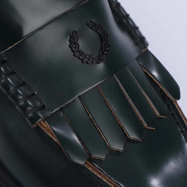 حذاء لوفر رجالي جلد لون أخضر - 4