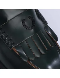 حذاء لوفر رجالي جلد لون أخضر - 4