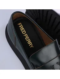 حذاء لوفر رجالي جلد لون أخضر - 5