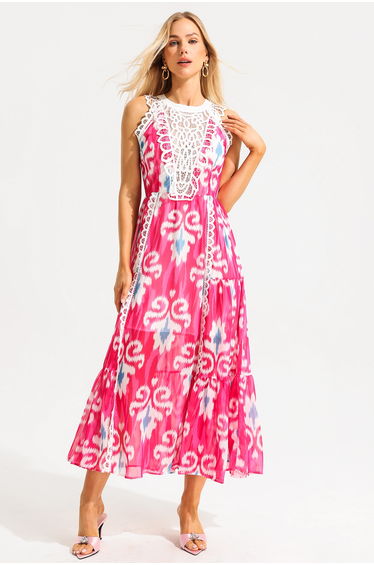 Aline Lace Sleeveless Midi Dress
